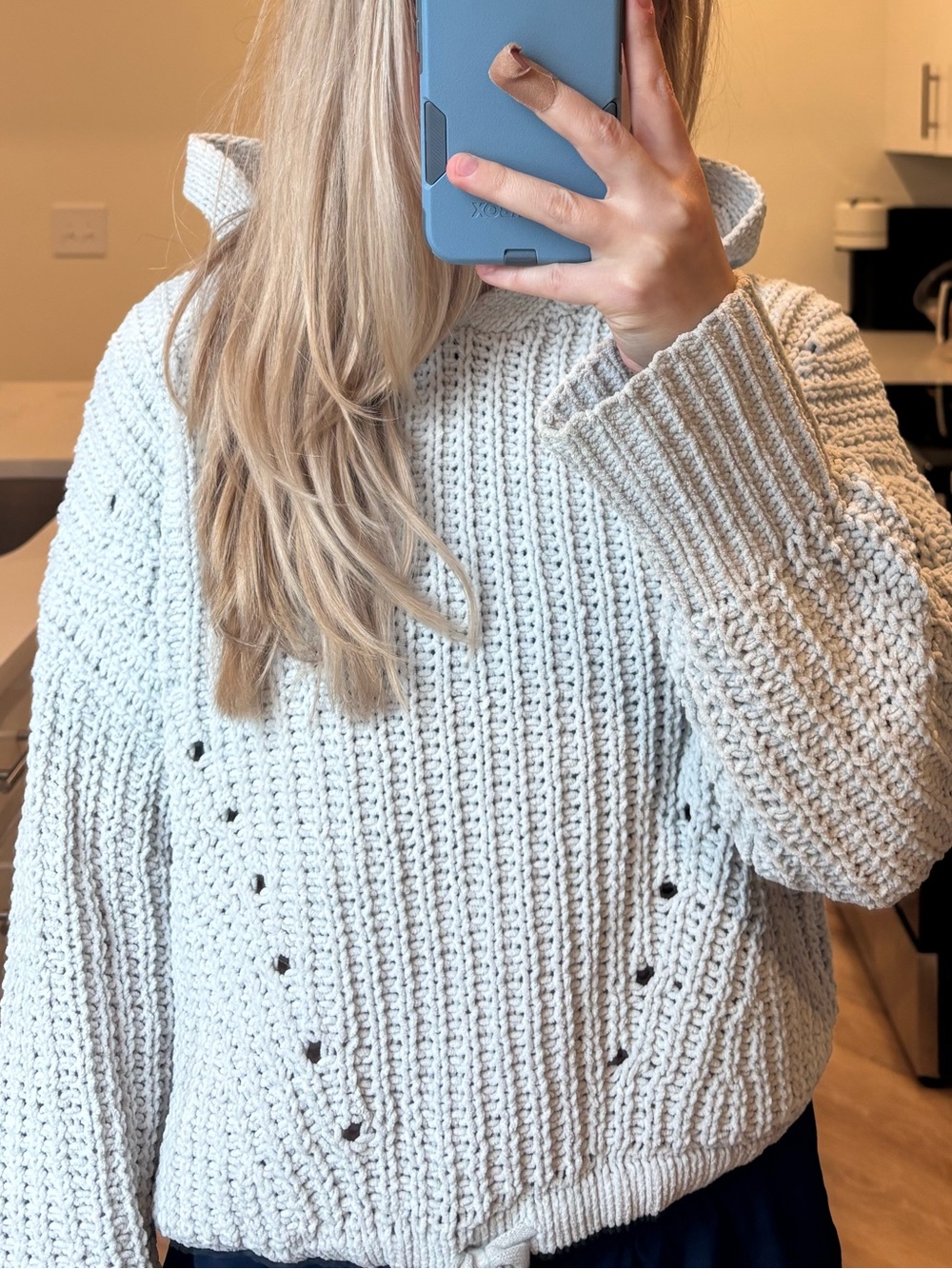 Lucky Brand Hooded Sweater in Light Gray